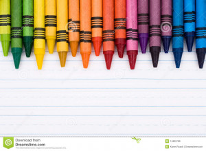 Colorful Crayons Sheet Lined Paper Education Background
