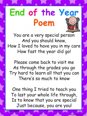 Download this FREE collection of end of the year poems and songs HERE ...