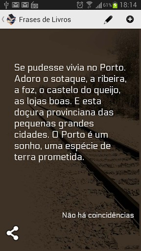 View bigger - Book Quotes in Portuguese for Android screenshot