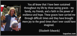 all know that I have been sustained throughout my life by three saving ...