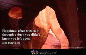 ... sneaks in through a door you didnt know you left open happiness quote