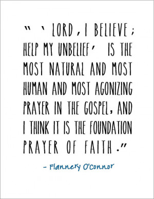 Flannery O'Connor faith quote typography print Literary quote ...