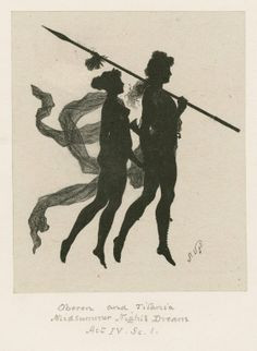 Oberon and Titania.” Silhouette illustrating A Midsummer Night's ...