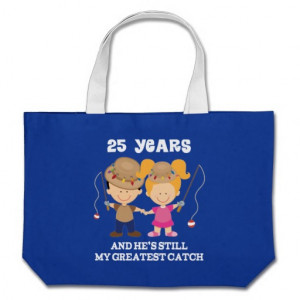 25th Wedding Anniversary Funny Gift For Her Canvas Bags