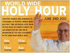 ... in an hour of Eucharistic adoration on Sunday, led by Pope Francis