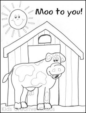 ... Cow Coloring Sheet for Preschool Creative Country Sayings Farm Edition