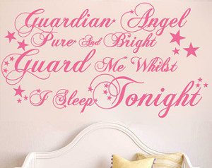 Guardian angel pure and bright, Guard me whilst i sleep tonight | Wall ...