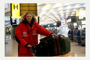 Veteran explorer Sir Ranulph Fiennes before he departed from Terminal ...