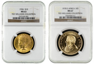 of 91 NGC certified coins from the Ted Williams Collection - Click