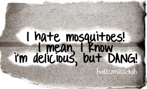 hate mosquitoes! I mean, I know i’m delicious, but DANG!
