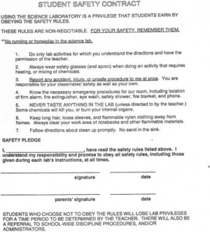 SAFETY CONTRACT: Print, read, and sign if you do not have one on file.