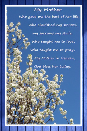 Obituary Poems For Mother...