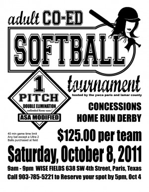 Benefit Softball Tournament Flyer