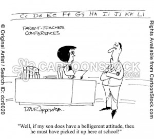 Funny father parent teacher conference
