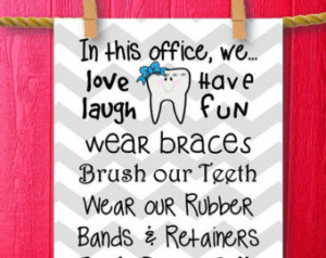 ... Teeth Office Decoration Decor Gift for Ortho Framed Quote Sign Print