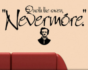 The Raven Quote Decal - Quoth The Raven Nevermore, Vinyl Wall Decal ...