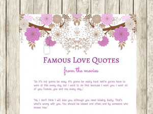 ... Shower games, Purple Printable famous love quotes bridal Shower