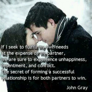 ... successful relationship is for both partners to win. -John Gray