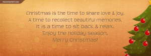 Christmas Is The Time To Share Love and Joy Quote Facebook Cover