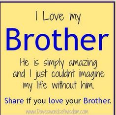 really do love my brothers. My older brother died from suicide and I ...