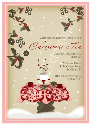 What a lovely invitation to a Christmas Tea Party....