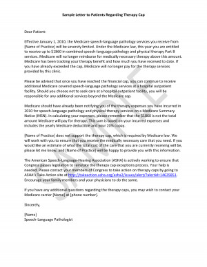 Sample Letter To Patients Regarding Therapy Cap picture