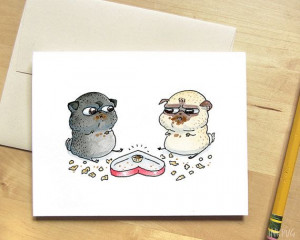... Standoff Pug Valentine's Day Card - Funny Valentines Day Card for