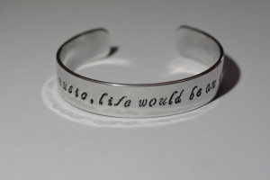 Hand Stamped Music inspiration Quote Aluminum cuff Bracelet 