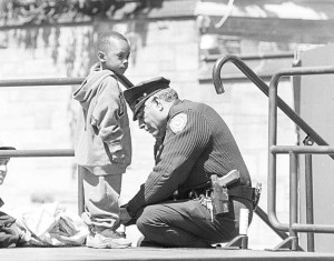 the little boy told the cop his mom said that a policeman could help ...