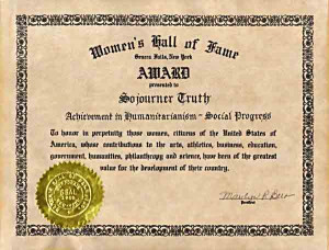 Sojourner Truth was inducted into the National Women's Hall of Fame in ...