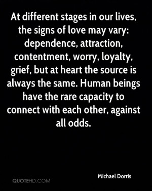 At different stages in our lives, the signs of love may vary ...