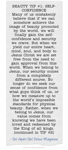 Beauty Tip #1 of 3 from Leslie Ludy, SetApartGirl online magazine More