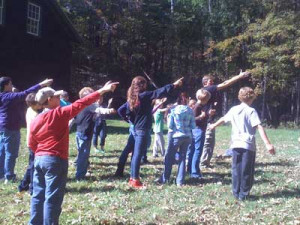 5th & 6th grade students studying azimuth and altitude