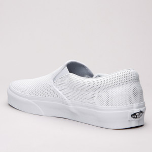 Vans Classic Slip On Perf Leather Whit