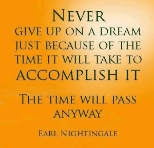 Never Give Up On A Dream Just Because Of The Time It Will Take To ...
