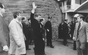 Ronald Reagan Waves Before Assassination Attempt