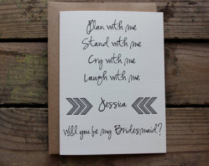 ... Wedding Party Card with Envelopes, Will you be my Bridesmaid, Poem