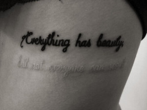 black and white ink quote tattoo