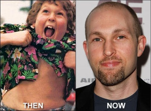 Chunk from The Goonies played by Jeff Cohen then and now.Chunk Growing