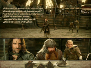 Aragorn, Legolas and Gimli Aragorn, Legolas & Gimli