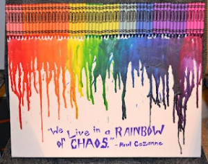 Melted crayon canvas with quote