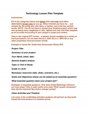 Fill In Lesson Plan Templates picture