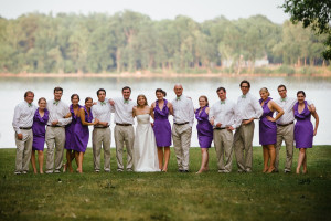 purple wedding party attire
