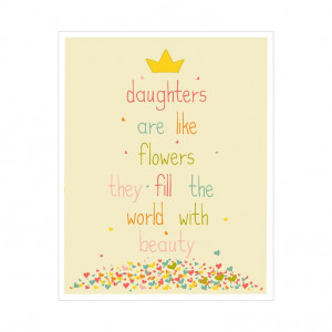 decor daughters are like flowers quote 11x14 inch print by finny and ...