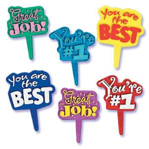 Colorful Graduation Sayings Cupcake Picks