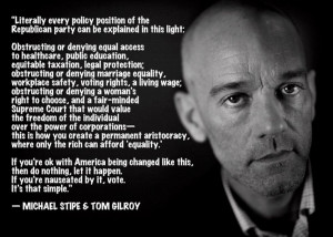 Michael Stipe & Tom Gilroy ~If you're nauseated by it, vote.~
