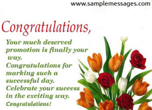 Job Promotion Congratulations Quotes http://www.samplemessages.com ...