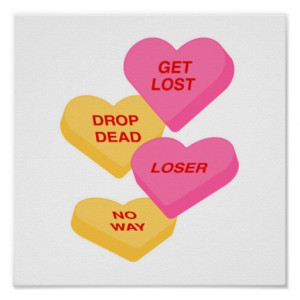 anti vday candy hearts posters