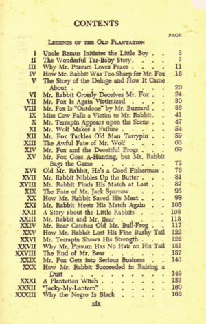 Contents] from Uncle Remus - Songs and Sayings by J. C. Harris