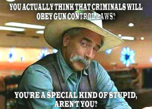 You actually think that criminals will obey gun control laws?”